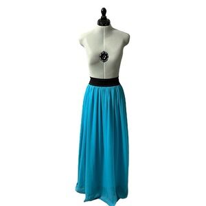 Rue 21 Black and Turquoise Maxi Skirt